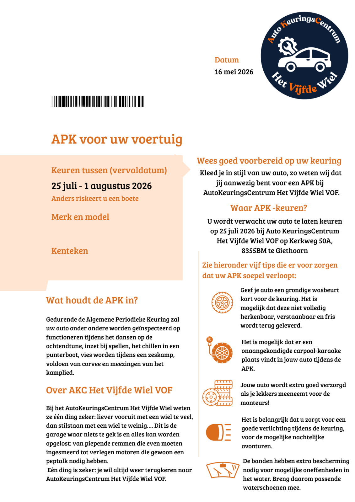 APK Brief voorkant